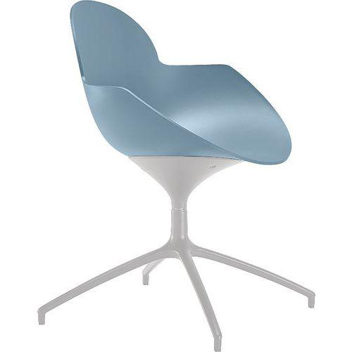 Illustration de : Chaise Cookie pied étoile alu poli coque pivotante polypropylène Infiniti