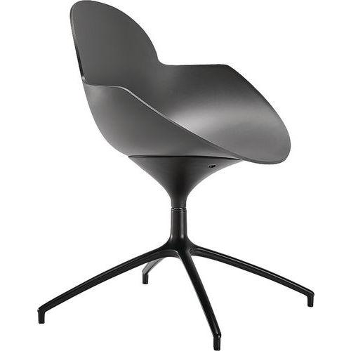 Illustration de : Chaise Cookie pied étoile alu verni coque pivotante polypropylène Infiniti