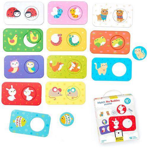 Illustration de : Puzzles d'association animaux - Banana Panda