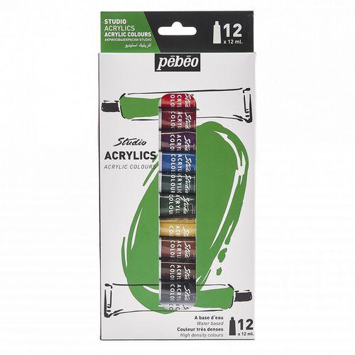 Illustration de : Set Acrylique Studio tubes 12 x 12 ml - Pébéo