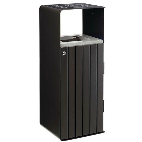 Illustration de : Poubelle tri Artri 110 L acier anticorrosion lattes alu Rossignol Pro