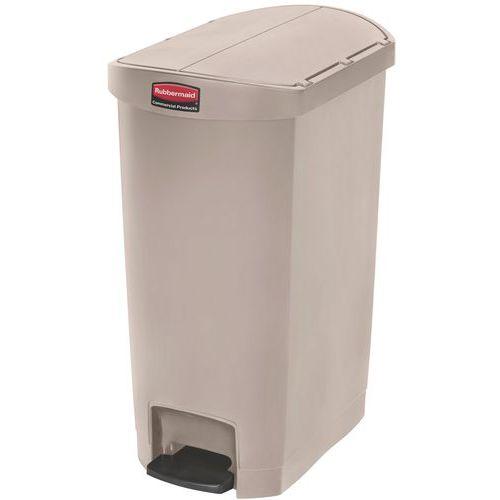 Illustration de : Collecteur à pédale Slim Jim Beige ouverture papillon 50 L -Rubbermaid