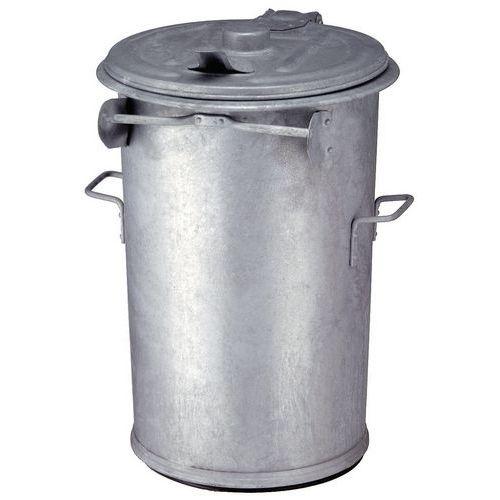 Illustration de : Poubelle d'appoint en acier galvanisé - 110 L