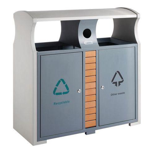Illustration de : Poubelle d'extérieur tri sélectif-piles 2x39L - Vepabins