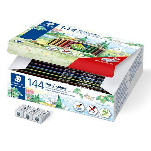 Illustration de : Classpack 144 crayons noris triangulaires - Staedtler