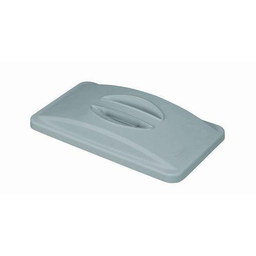 Illustration de : Couvercle gris fermé pour Slim Jim Vented - 60 L et 87 L - Rubbermaid
