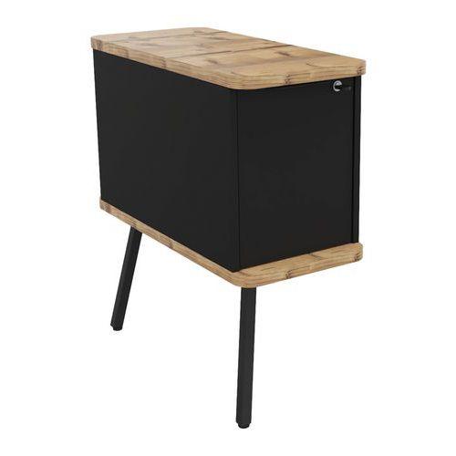 Illustration de : Caisson suspendu Alto Solo noir 2 pieds 2 tiroirs Buronomic