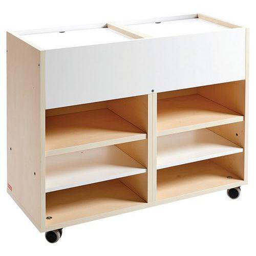 Illustration de : Meuble à roulettes desserte 2 colonnes 65 cm - Nathan