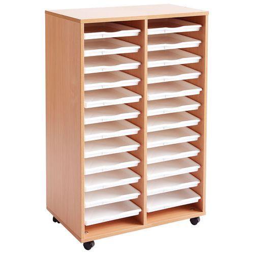 Illustration de : Double colonne 24 Plateaux Hêtre - Nathan