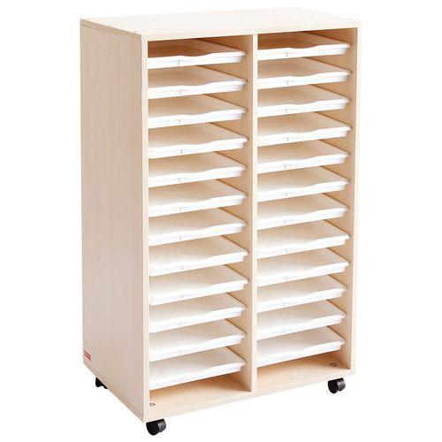 Illustration de : Double colonne 24 Plateaux Bouleau - Nathan