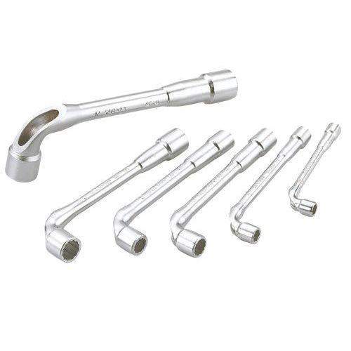 Illustration de : Jeu de 6 clés à pipe débouchées polies 6/6 pans en mm