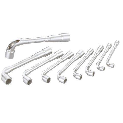 Illustration de : Jeu de 9 clés à pipe débouchées polies 6/12 pans en mm