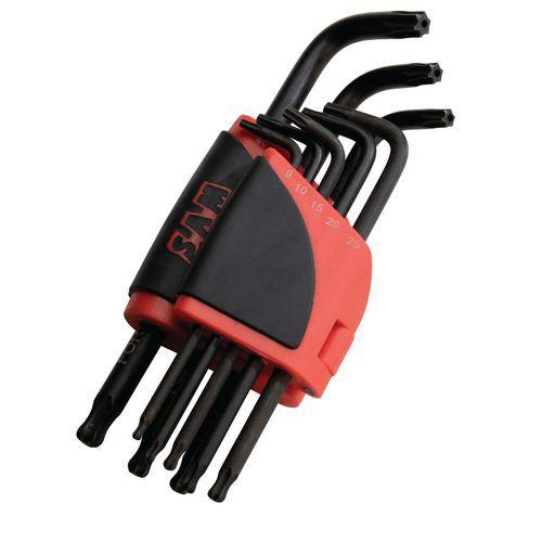 Illustration de : Râtelier de 8 clés longues à tête sphérique Torx® et Résistorx®