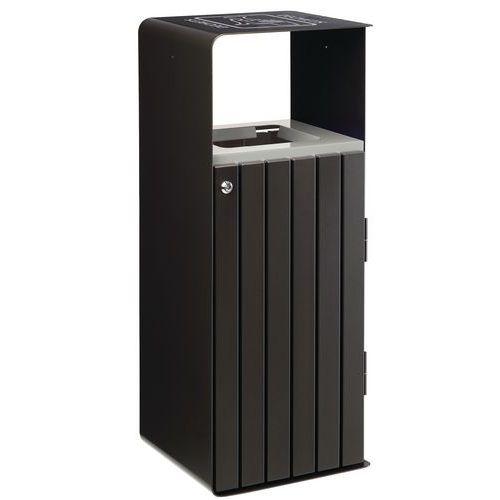 Illustration de : Poubelle Artri 110 L tri déchet - acier galva lattes alu Rossignol Pro