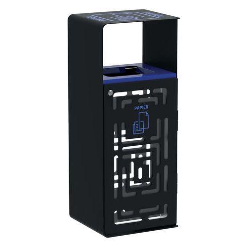 Illustration de : Poubelle Artri anti nuisible 110 L tri papier acier Rossignol Pro