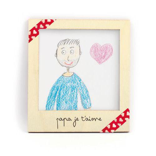 Illustration de : Cadre photo type polaroid bois 94 x 100 x 4 mm - Graine créative