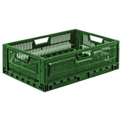 Illustration de : Caisse pliable gerbable - Longueur 600 mm - 36 à 47 L - Gilac