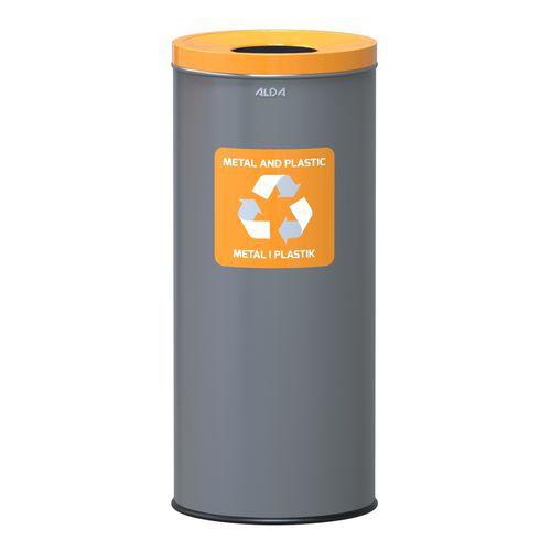 Illustration de : Poubelle métallique intérieure Prestige EKO de recyclage 45 L