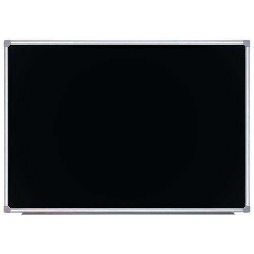 Illustration de : Tableau en acier émaillé noir Ht 100x200 encad.alumin.porte amovisible Ulmann