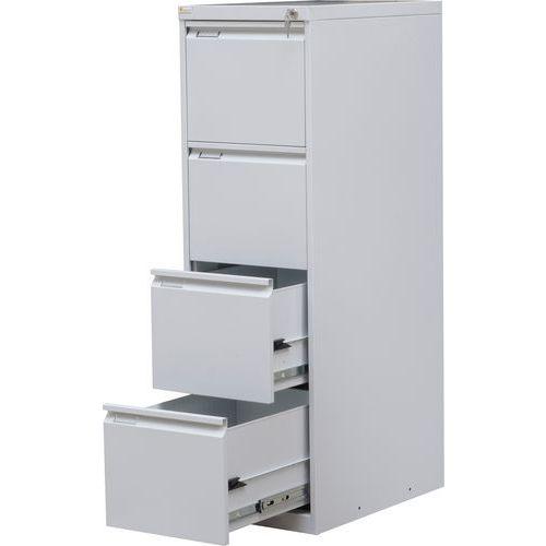 Illustration de : Classeur métallique à rangée unique A4 TRENT - 4 tiroirs