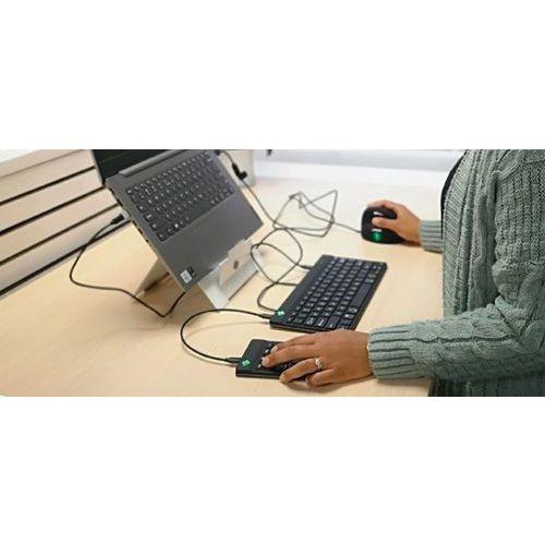 Illustration de : Clavier Azerty Compact Break avec indicateur de pause R-Go Tools
