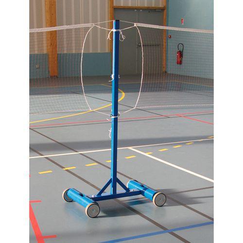 Illustration de : Poteau de badminton central - Metaluplast - scolaire lourd