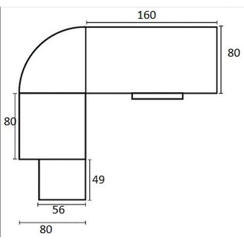 Illustration de : Pack Mercure bureau droit 160cm+80cm+tablette+angle 90°+caisson Simmob