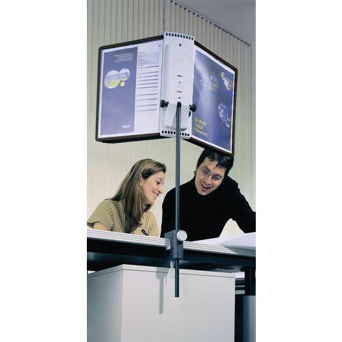 Illustration de : Support de présentation pour bureau Sherpa avec pince étrier