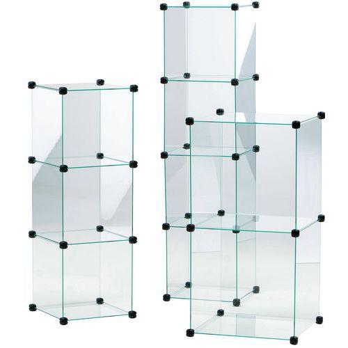 Illustration de : Vitrine en cubes - 6 compartiments