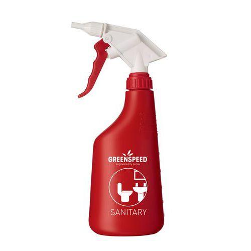 Illustration de : Flacon spray vide 650 mL pour sanitaire - Rouge