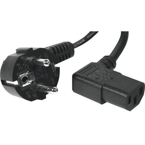 Illustration de : Cordon d'alimentation PC CEE7 / C13 coudé noir - 1,8 m