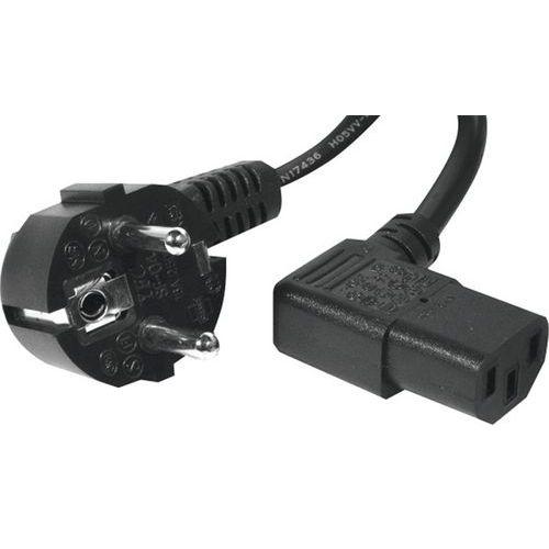 Illustration de : Cordon d'alimentation PC CEE7 / C13 coudé noir - 3,0 m