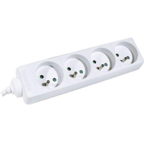 Illustration de : Multiprise 4 prises sans interrupteur blanche - 0,8 m