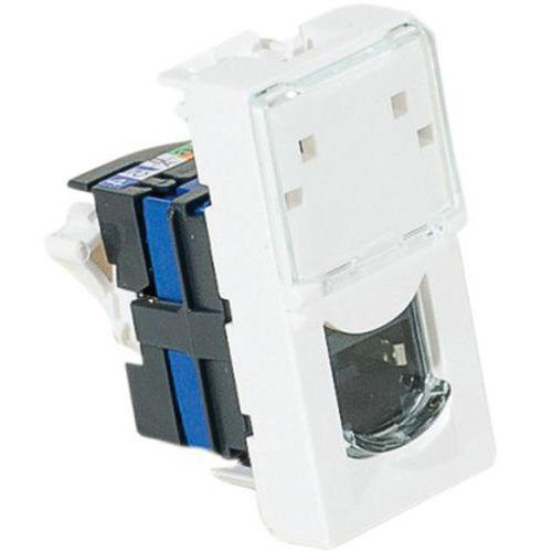 Illustration de : Plastron mosaic 45X45 1 port RJ45 cat 5e stp