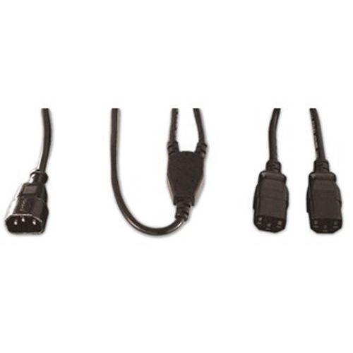 Illustration de : Rallonge électrique en Y 1 x C14 / 2 C13 - 1,8 m