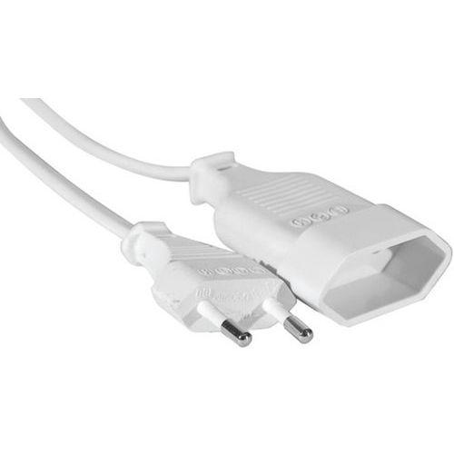 Illustration de : Rallonge secteur bipolaire blanche - 1,8 m