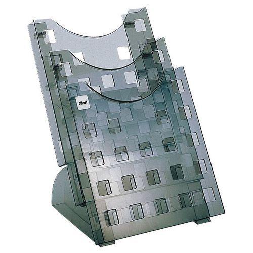 Illustration de : Présentoir pour brochures A4 - 3 compartiments - Helit