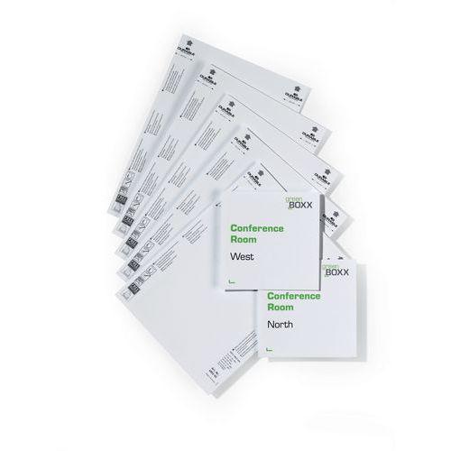 Illustration de : Planche d'insertions bristols pour plaque de porte Infosign - 14.9 x 14.9 cm - Durable