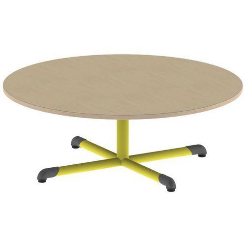 Illustration de : Table fixe Chloé plateau hêtre pied central ronde - Mobidecor