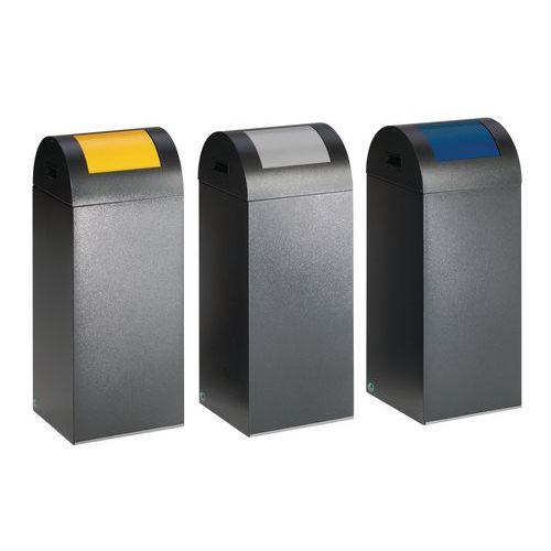 Illustration de : Poubelle tri sélectif anti-feu - 60 L - Avec trappe