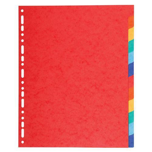 Illustration de : Intercalaires 12 positions - A4 maxi - Set de 12 - Exacompta