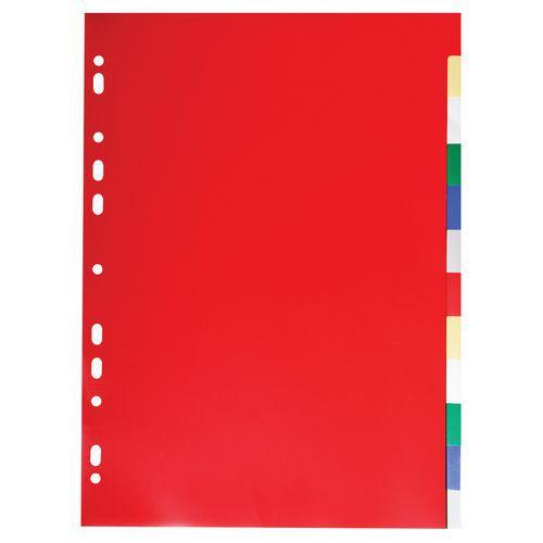 Illustration de : Intercalaires polypropylène souple 12 positions - a4