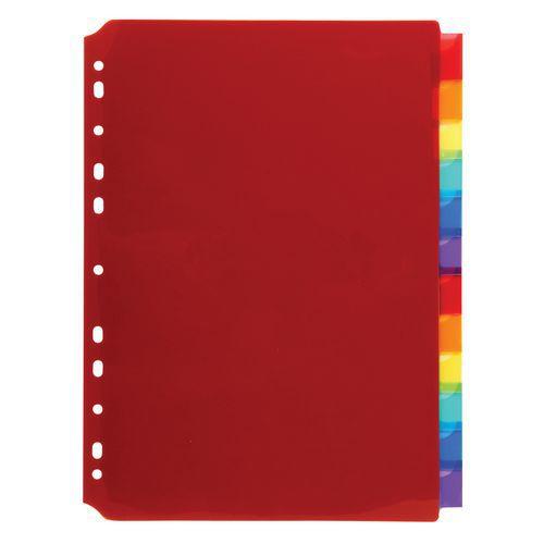 Illustration de : Intercalaires pp couleur avec porte étiquette A4 12positions