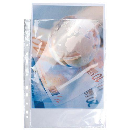 Illustration de : Sachet de 10 pochettes perforées PP haute qualité 9/100e A4