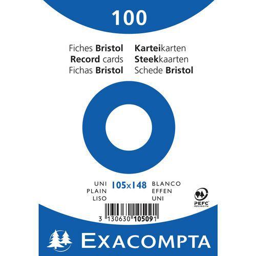 Illustration de : Paquet 100 fiches sous film bristol uni 105x148mm