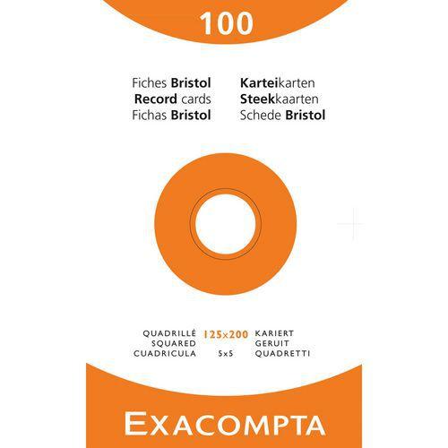 Illustration de : Étui de 100 fiches quadrillé 5x5 non perforé 125x200mm