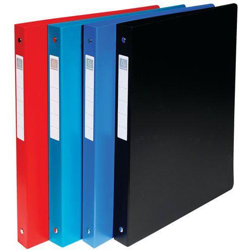Illustration de : Classeur 4 anneaux 20 mm polypropylène étiquette dos A4 maxi
