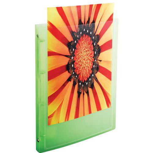 Illustration de : Classeur 4 anneaux 15mm PP chromaline 5/10e krea cover A4