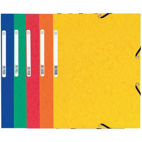 Illustration de : Chemise à élastique 3 rabats carte lustrée 355gm² A4