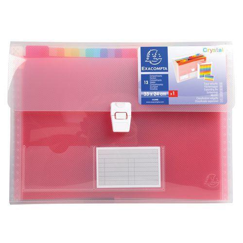 Illustration de : Trieur valisette PP 13 compartiments crystal 33x25cm